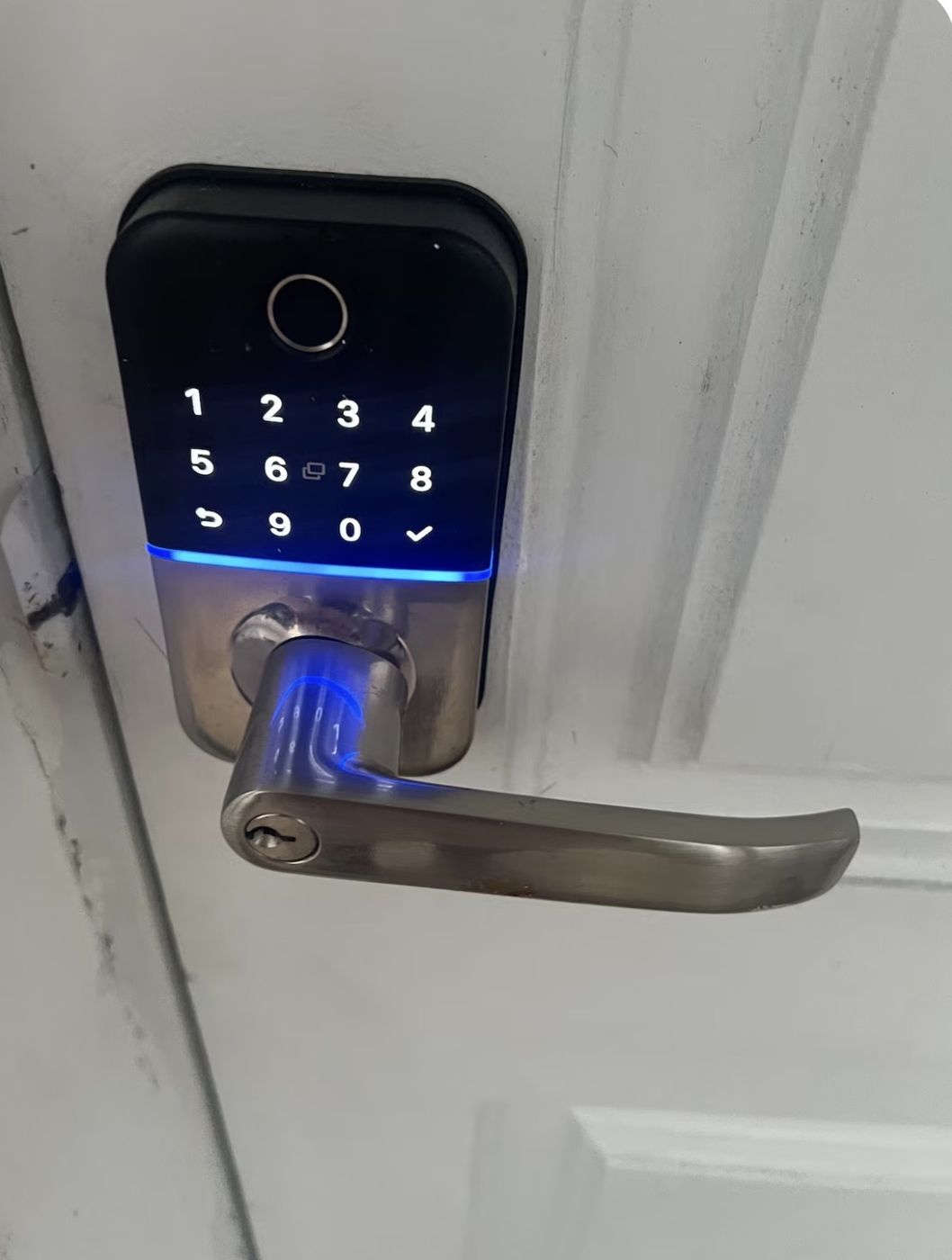 Keypad smart lock on the front door